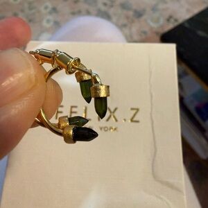 Elegant Gold and Green Earrings